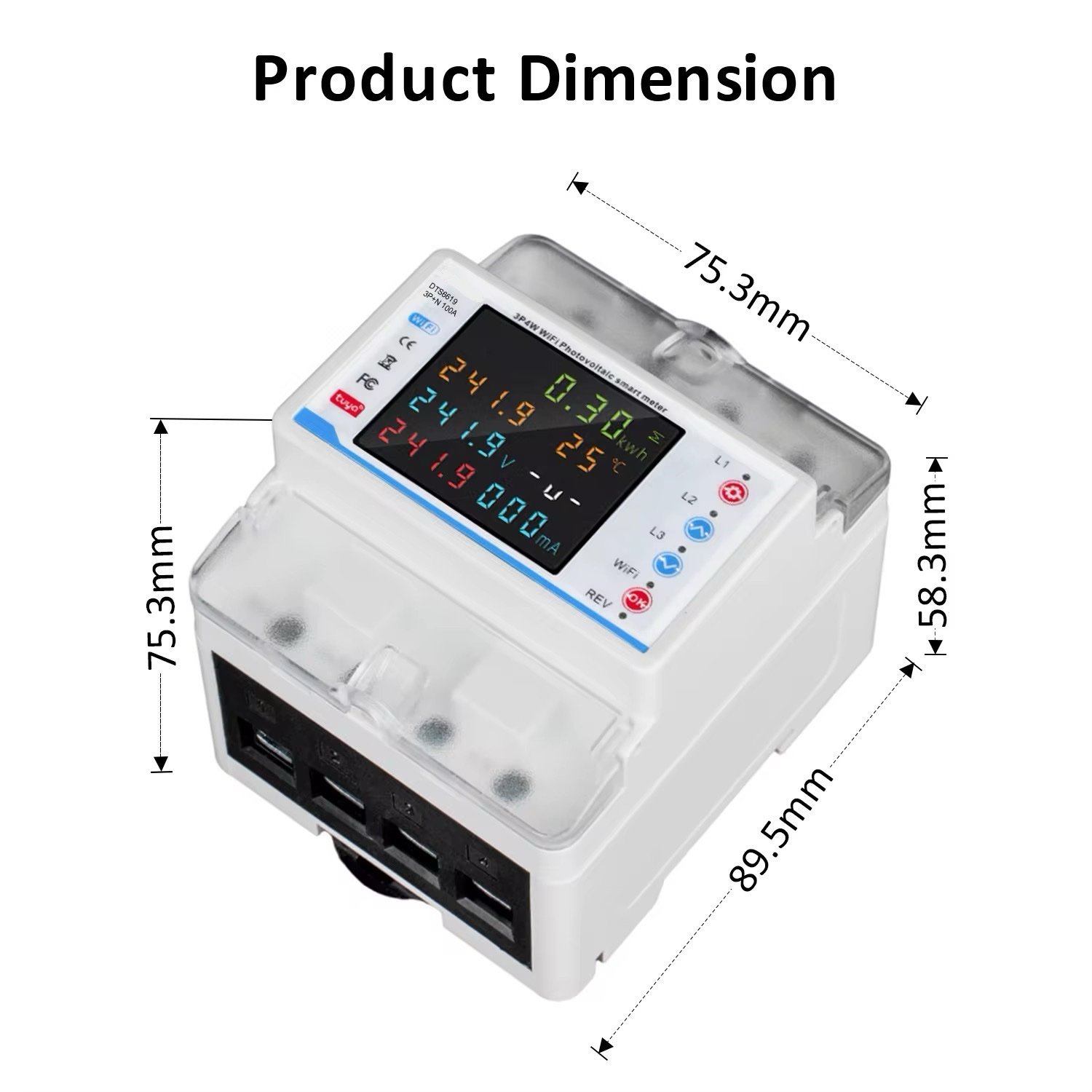 3 Phase 100A WiFi Smart Protector and Energy Meter - Image 3