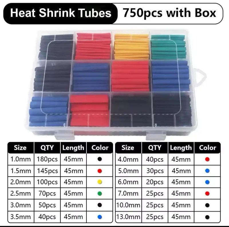 Heat Shrink Tubes Box (750 pieces)