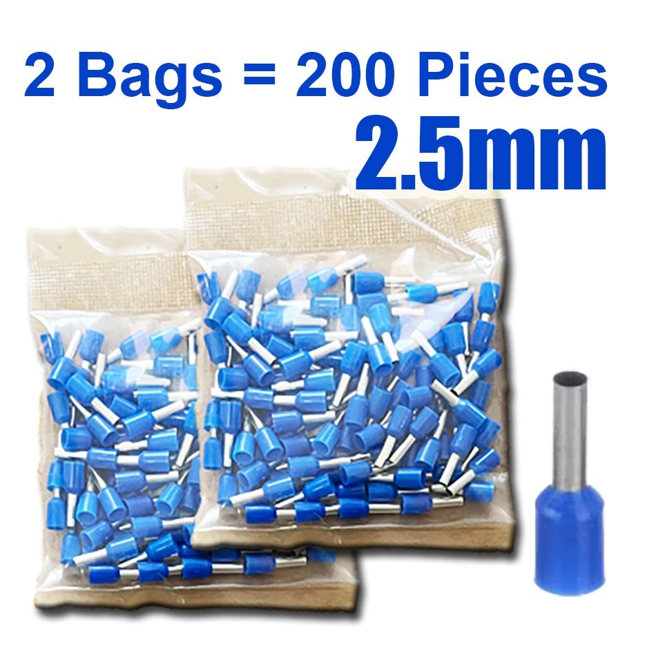 E2508 Cord End Terminal – 2.5mm², Pack of 200