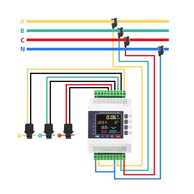 3 phase WiFi Smart Meter / protector with CT 200A to 1000A - Image 3