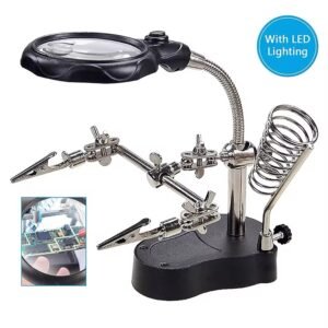 Helping Hands Soldering Stand with LED Light & Magnifying Glass