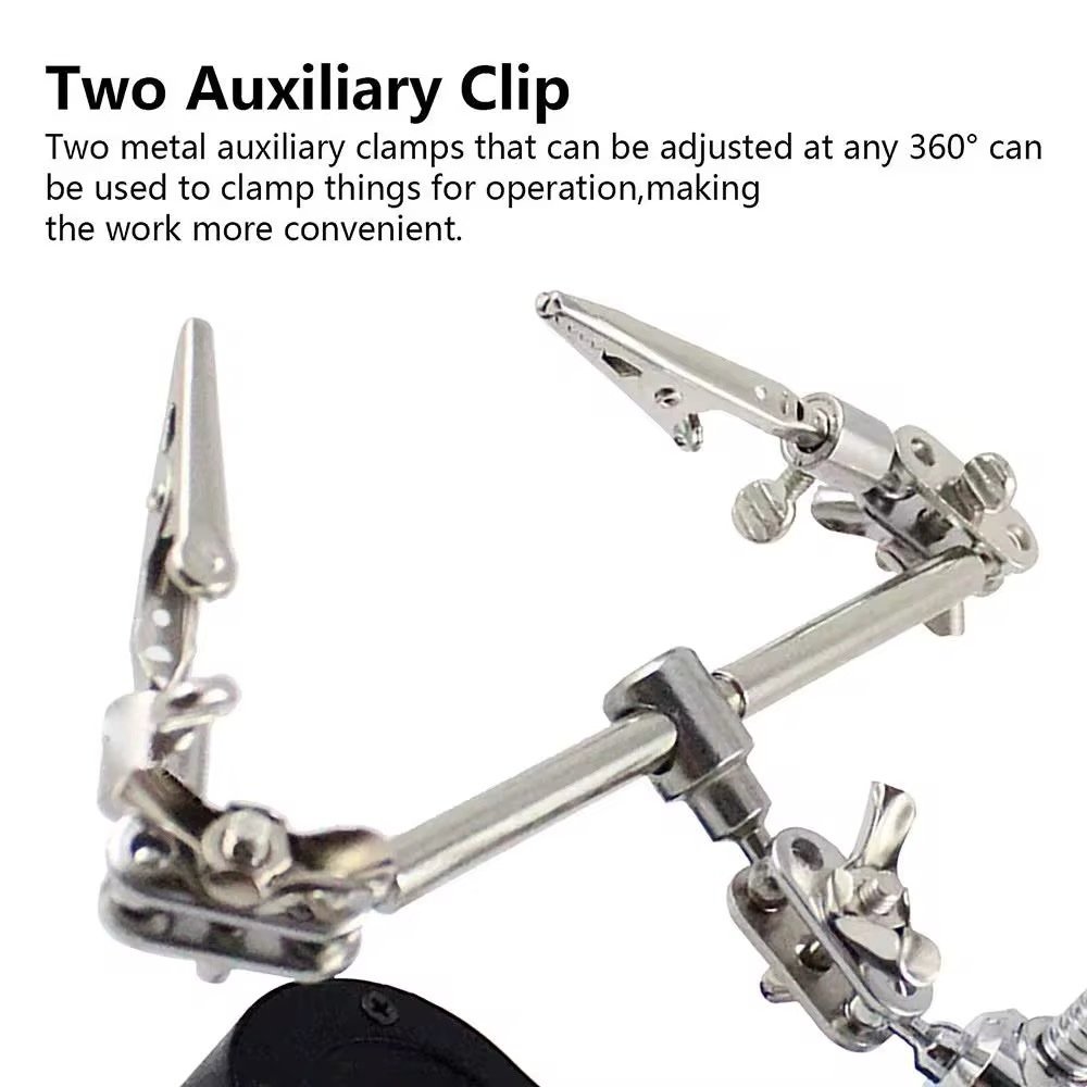 Helping Hands Soldering Stand with LED Light & Magnifying Glass - Image 6