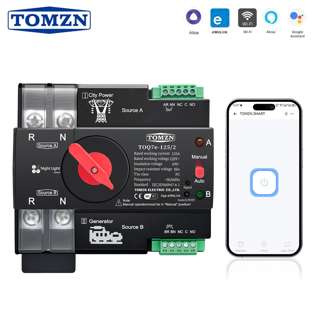 ATS - Tomzn WIFI Smart Automatic Transfer Selector