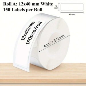 Label Roll 12x40 mm White